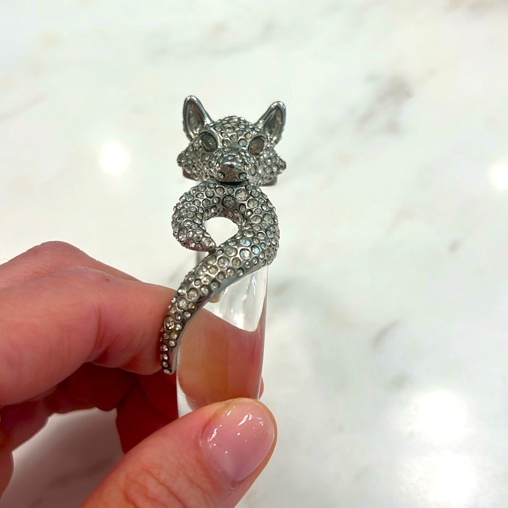 Alexis Bittar Crystal Fox Clear Lucite Bracelet